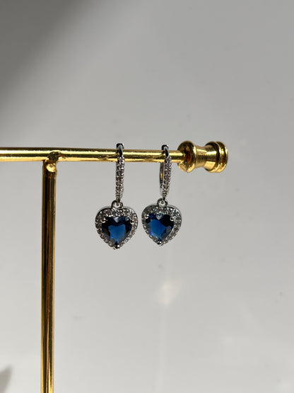 Blue Heart Earrings