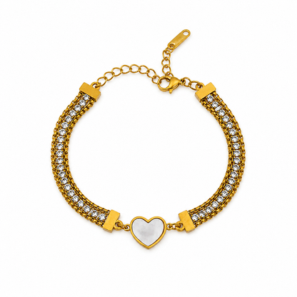 Tennis Trio Heart Bracelet
