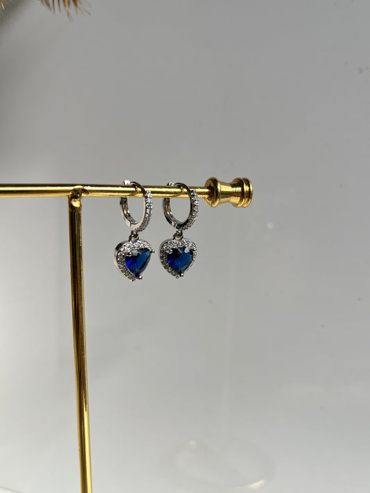 Blue Heart Earrings