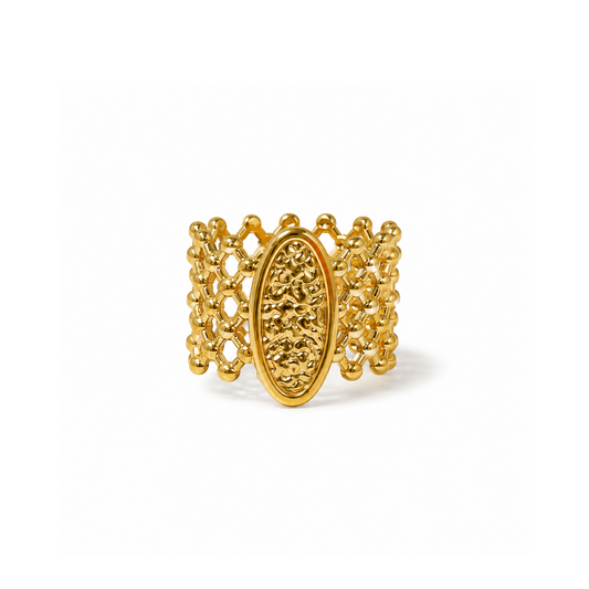 Ornate Beaded Statement Ring