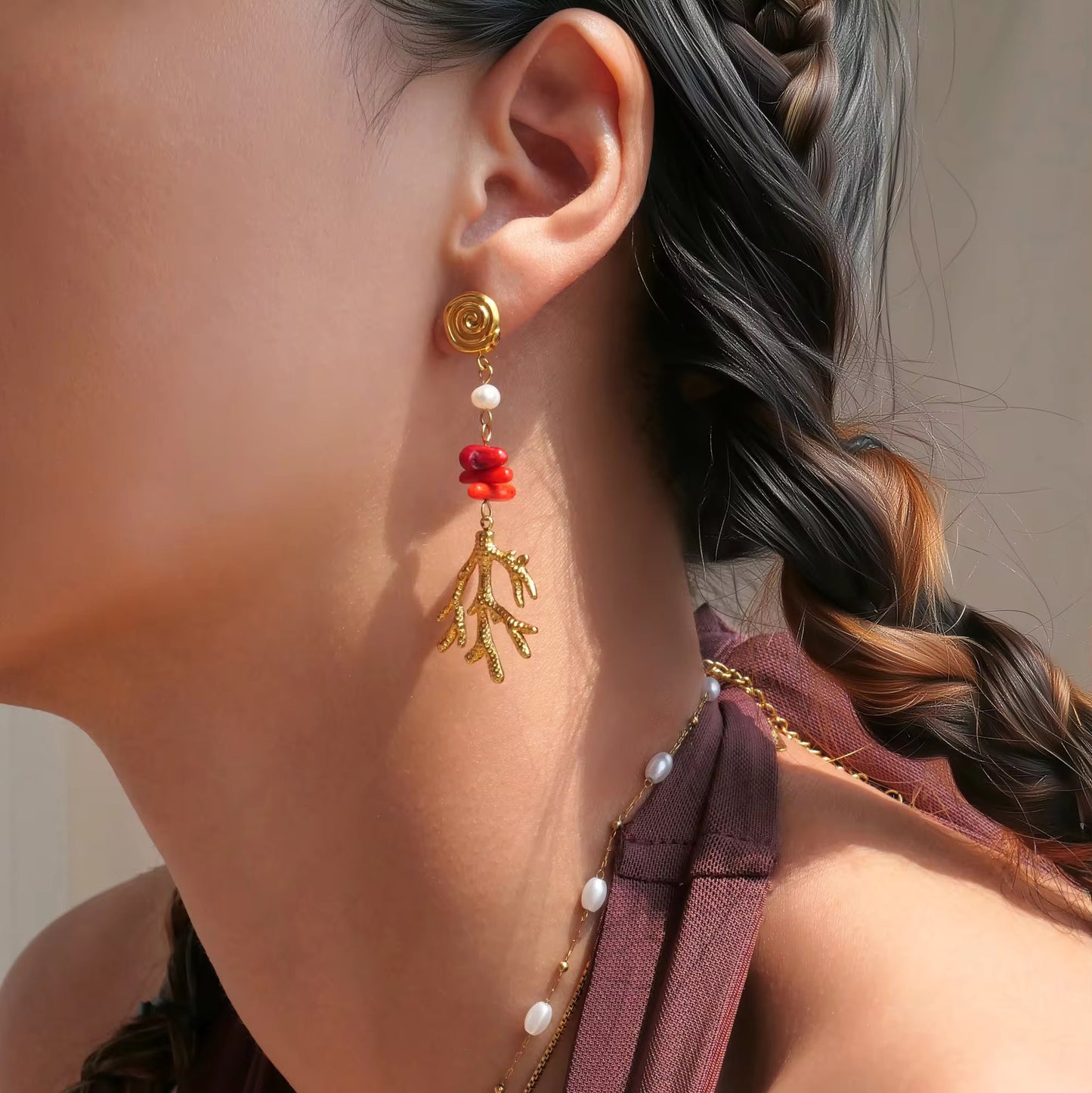 Coral Dusk Earrings