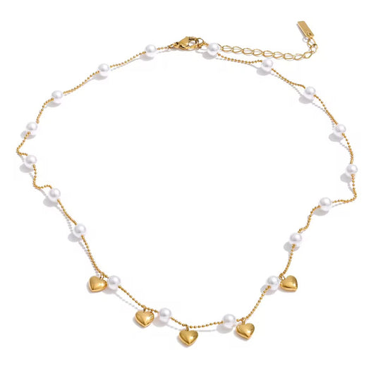 Mel Heart Pearl Necklace