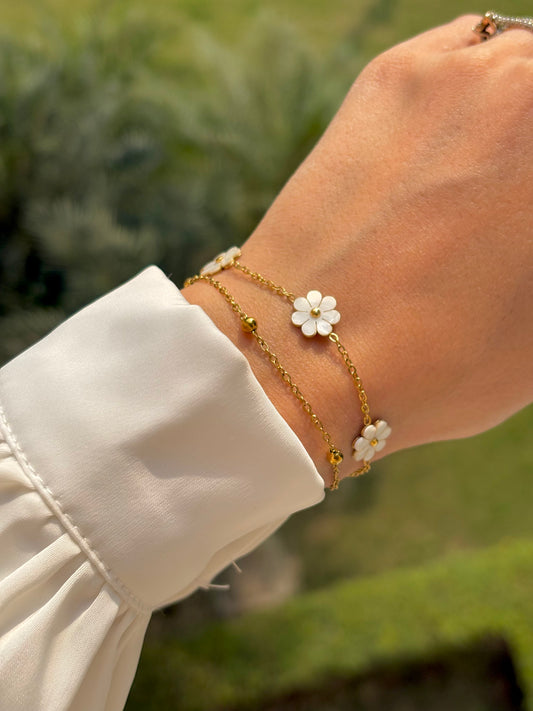 Flower Double Layered Bracelet