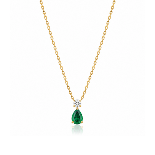 Teardrop Emerald Necklace
