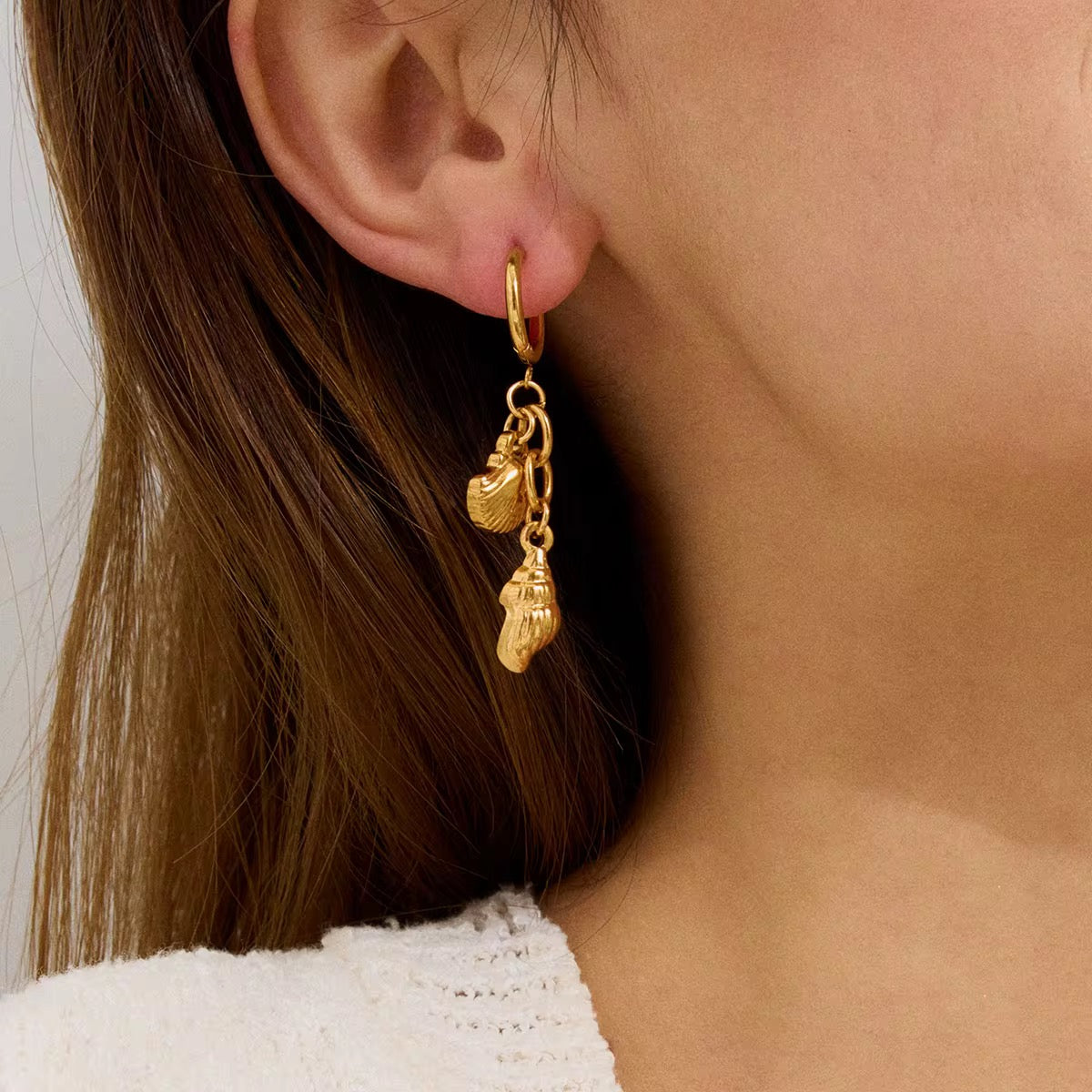 Shell Star Earrings