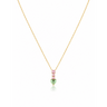 Pink & Green Heart Pendant Necklace