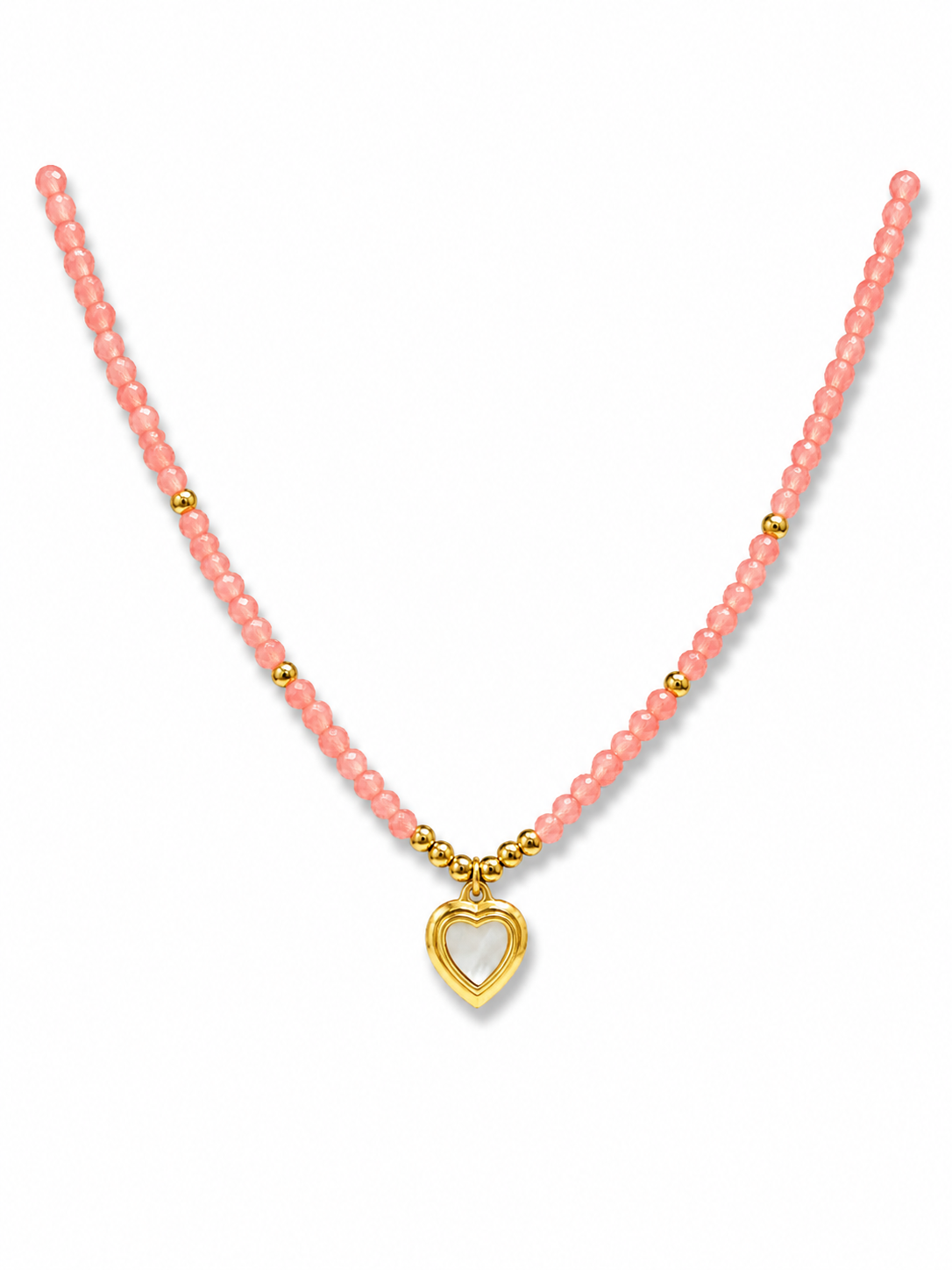 Peach Heart Necklace
