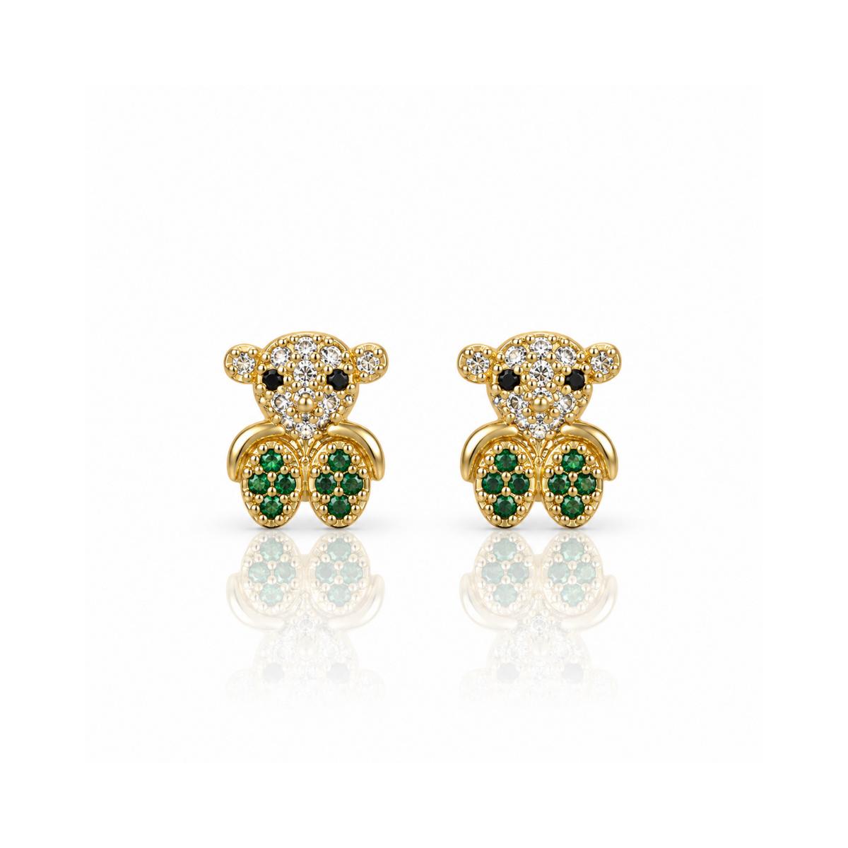 Emerald Teddy Studs