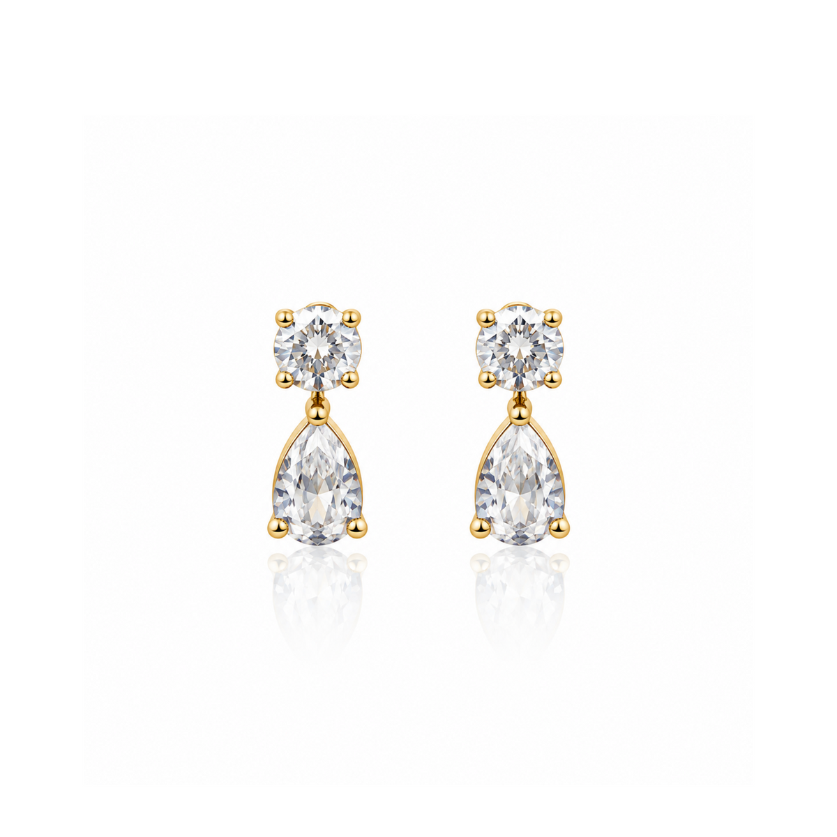 Teardrop White Earrings