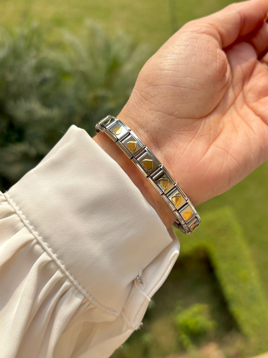 Dual Tone Heart Bracelet