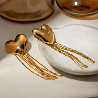 Heart Frill Drop Earrings