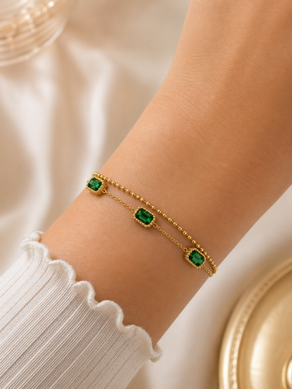 Emerald Rectangle Bracelet