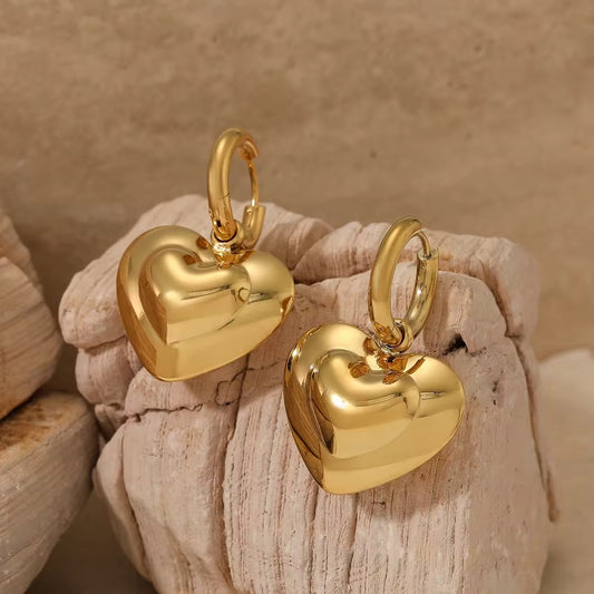 Chunky Heart Drop Earrings