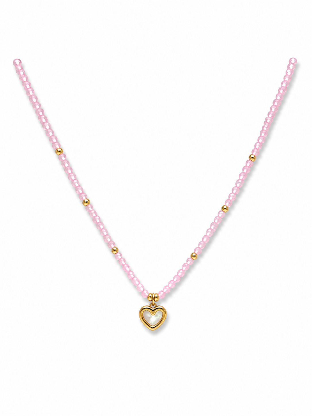Tiny Reversible Pink Bead Necklace