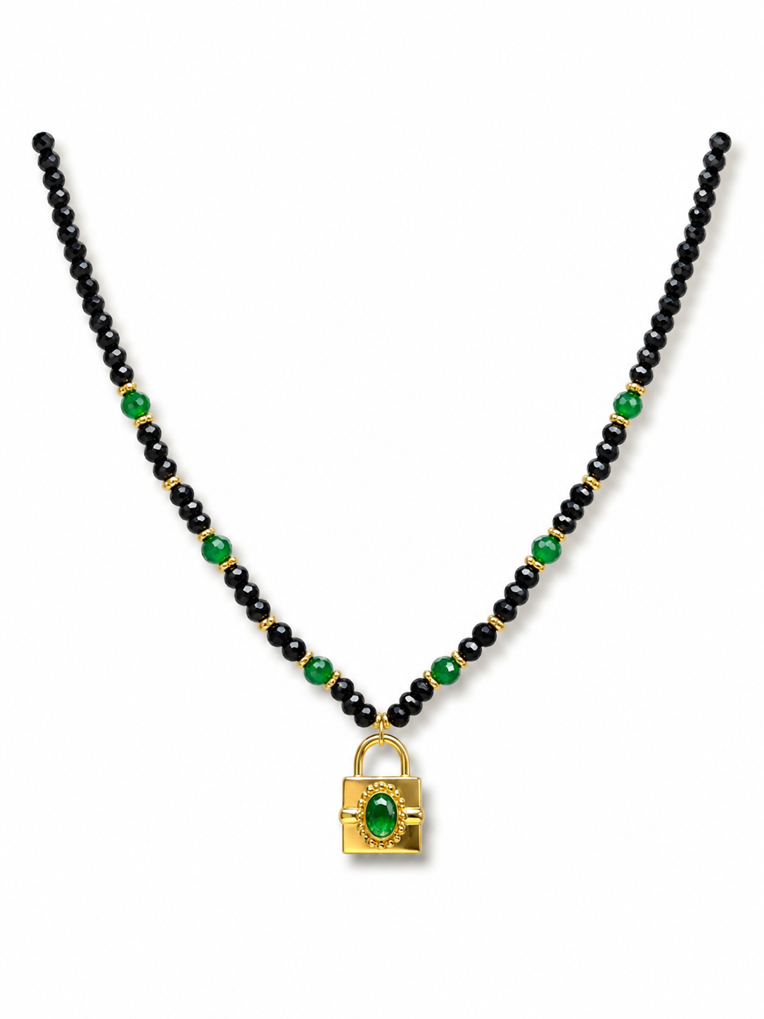 Emerald Lock Necklace