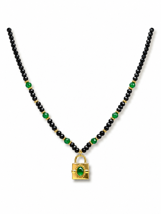 Emerald Lock Necklace