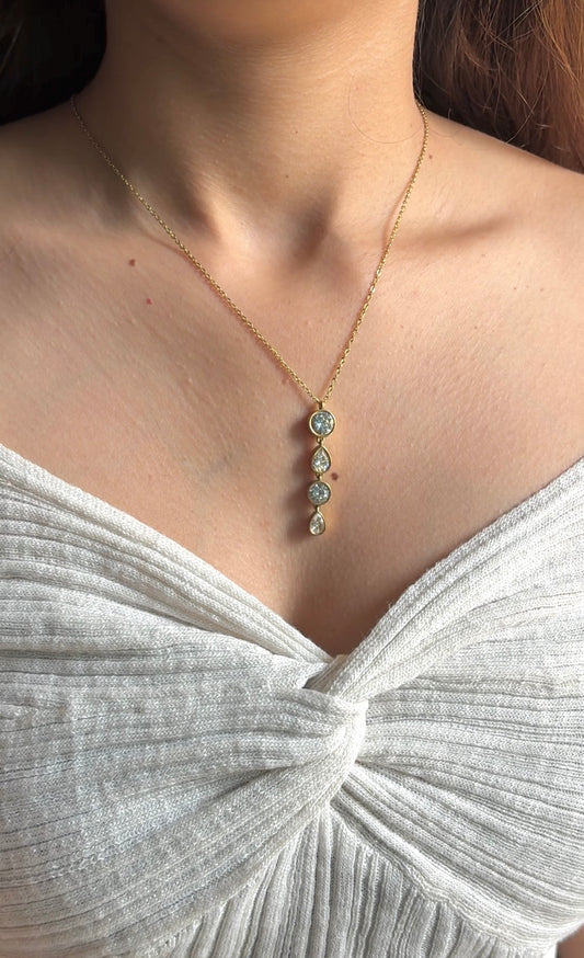 Circle Oval Drop Necklace