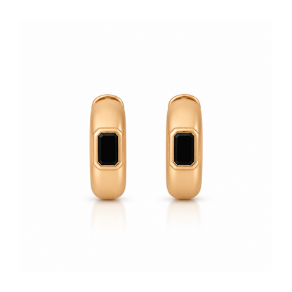 Noir Signet Hoops
