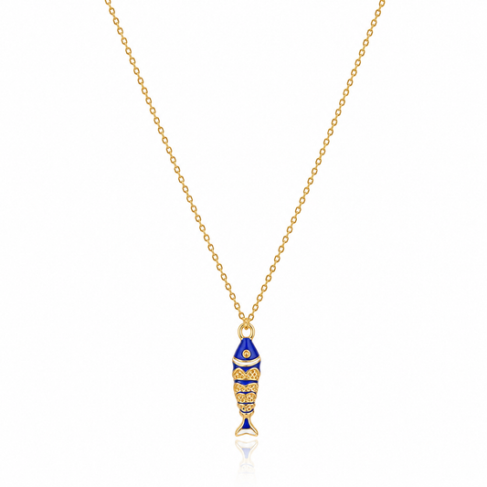Blue Fish Pendant Necklace 💙