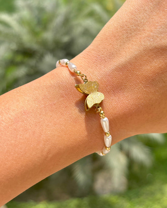 Butterfly Pearl Bracelet