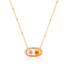 Preserved Flower Oval Necklace