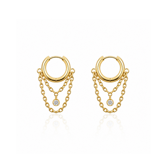 Golden Cascade Hoops