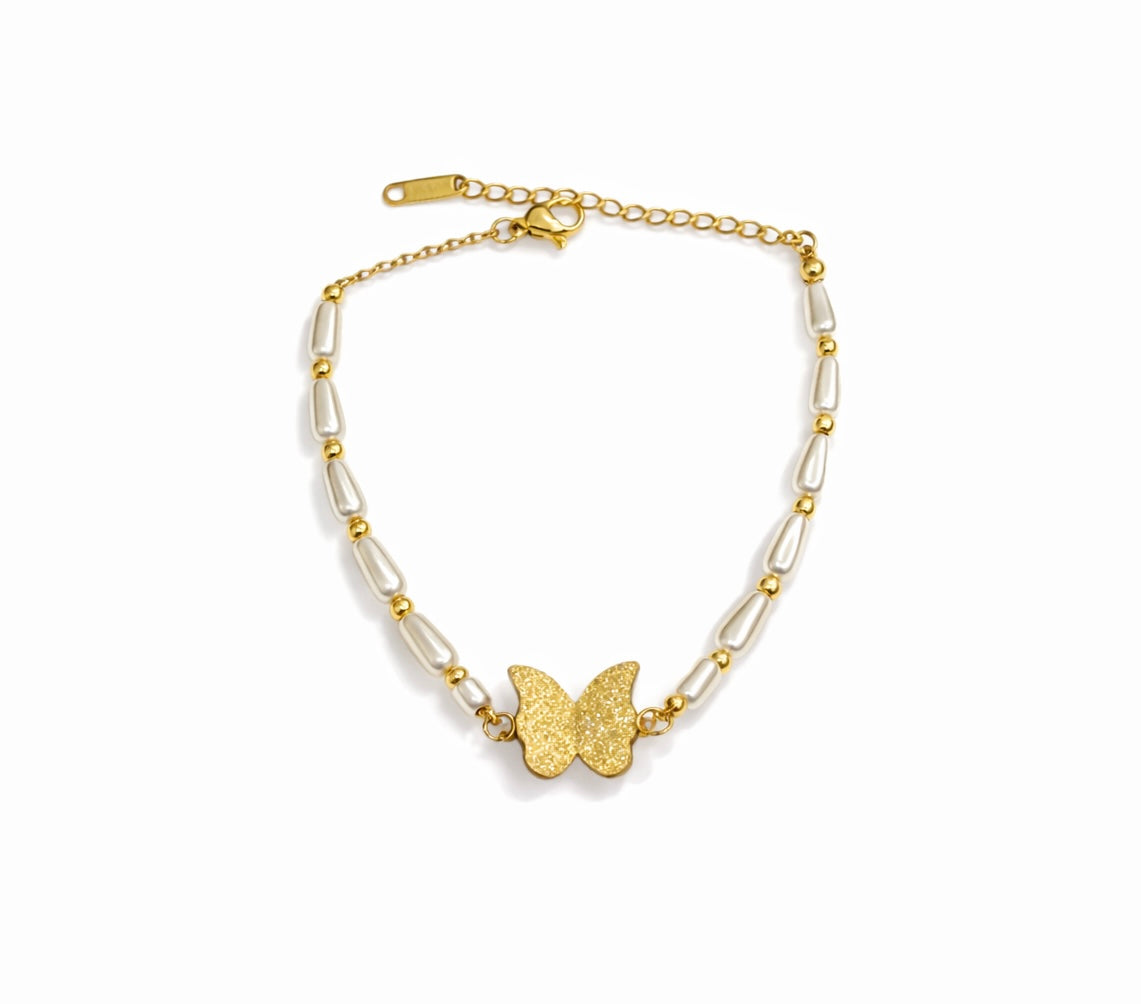 Butterfly Pearl Bracelet