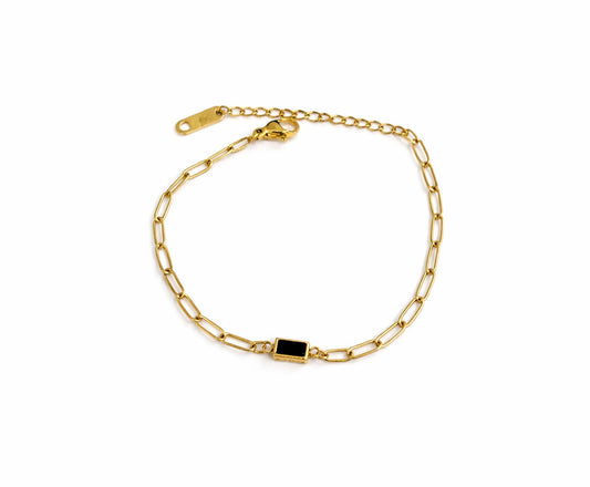 Paperclip Stone Bracelet