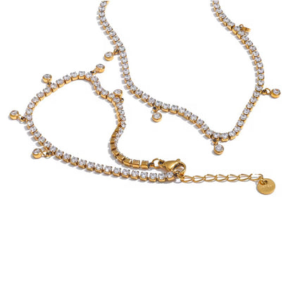 Tennis Bracelet with Drop Stones