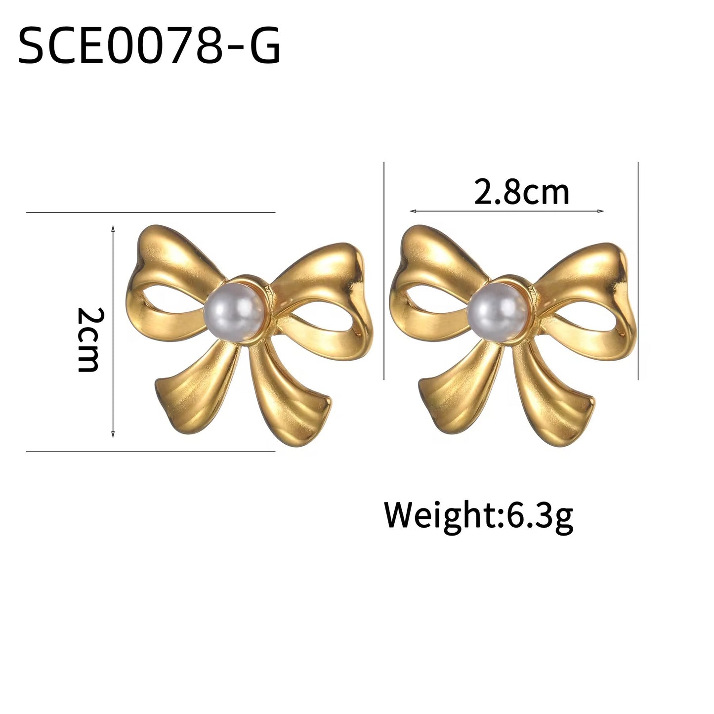 Bow Pearl Stud