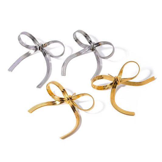 Silver Bow Earrings