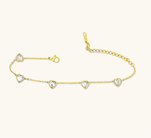 Minimal Heart Stone Bracelet
