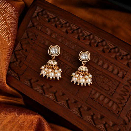 Meher White Jhumki