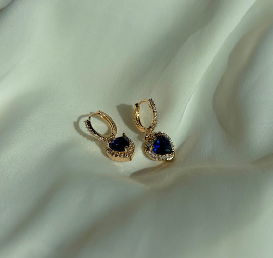 Blue Heart Earrings