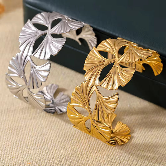 Leaf Bangle #Silver