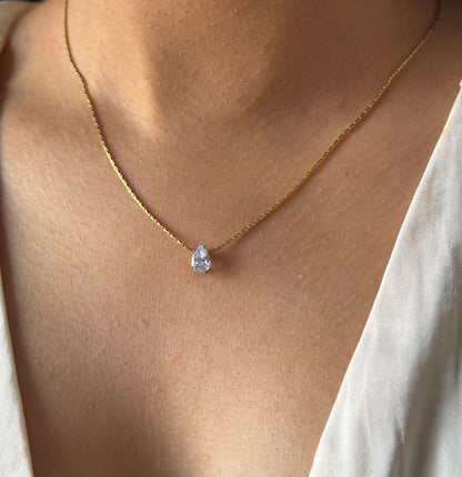 Oval Minimal Stone Necklace