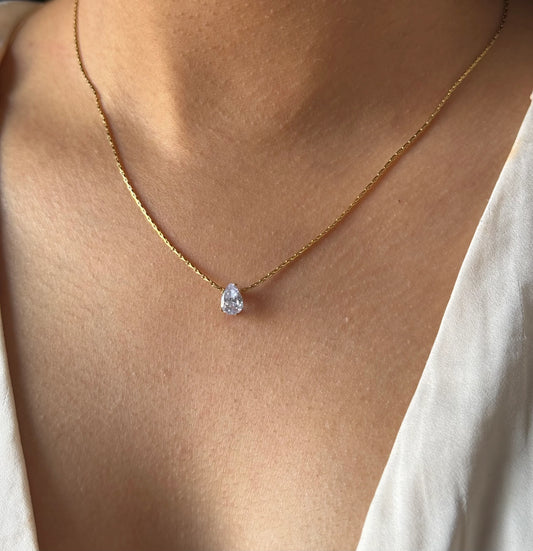 Oval Minimal Stone Necklace