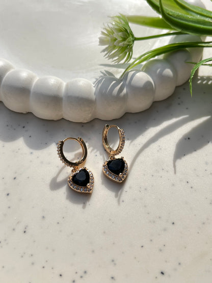 Black Heart Earrings