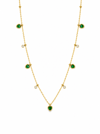 Heart Moist Emerald Necklace