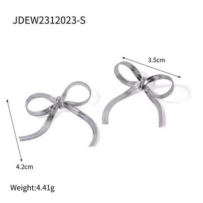 Silver Bow Earrings