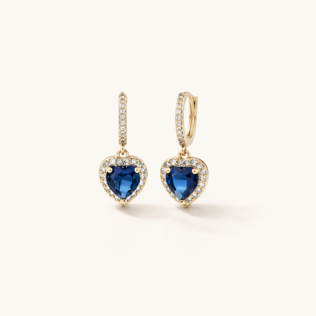 Blue Heart Earrings