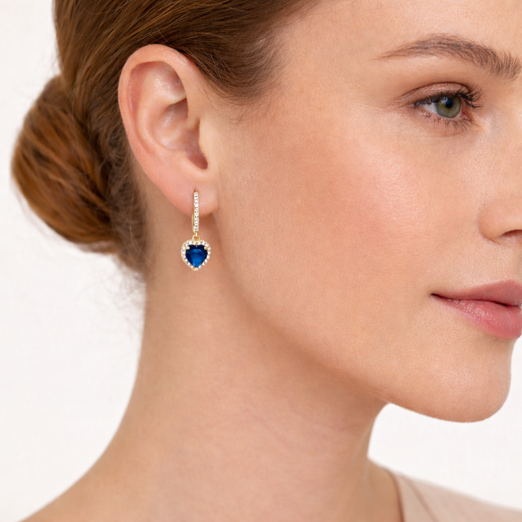Blue Heart Earrings
