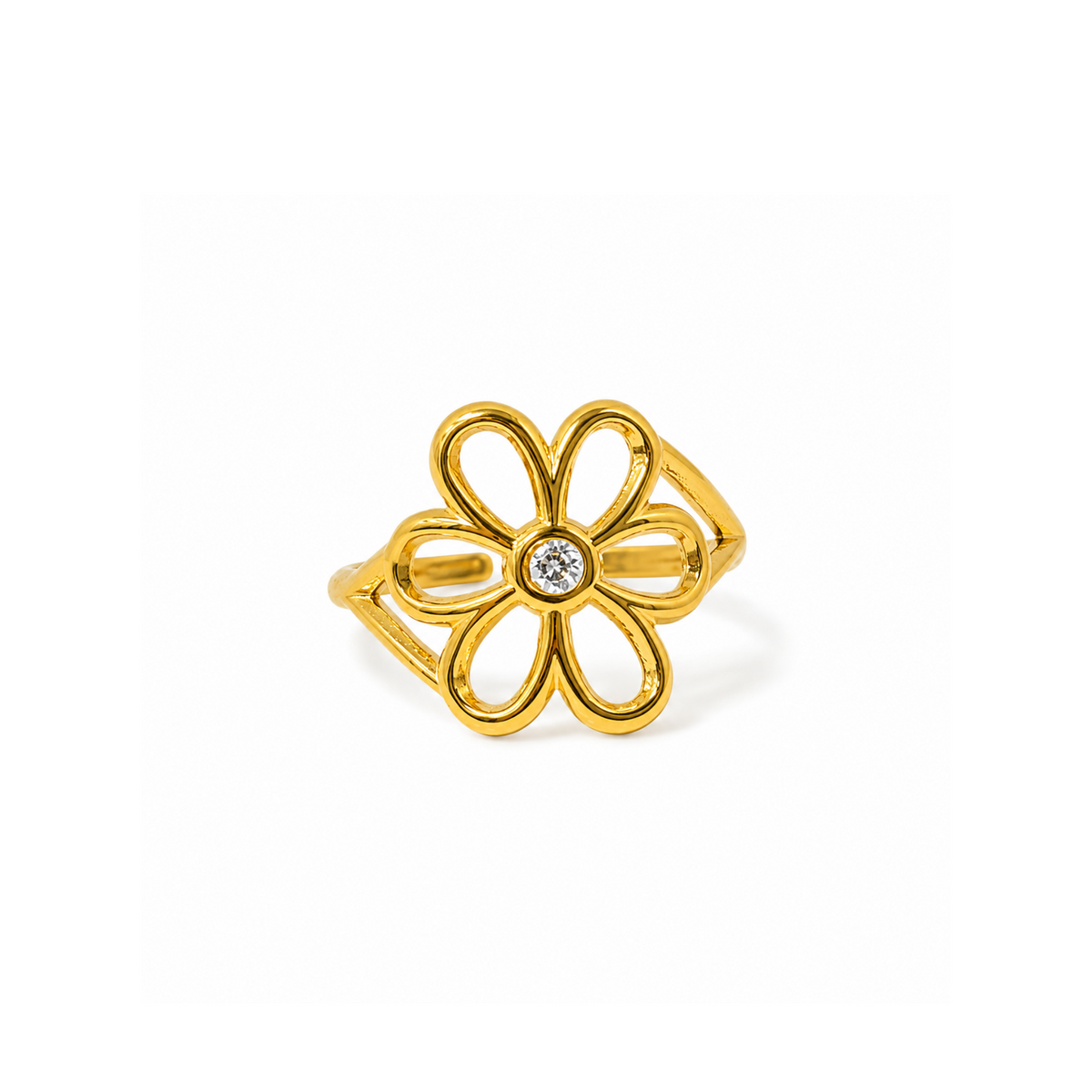 Floral Crystal Bloom Ring