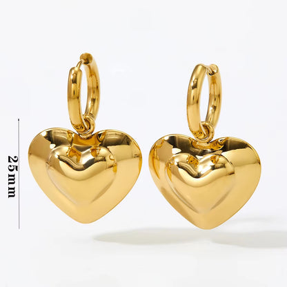 Chunky Heart Drop Earrings