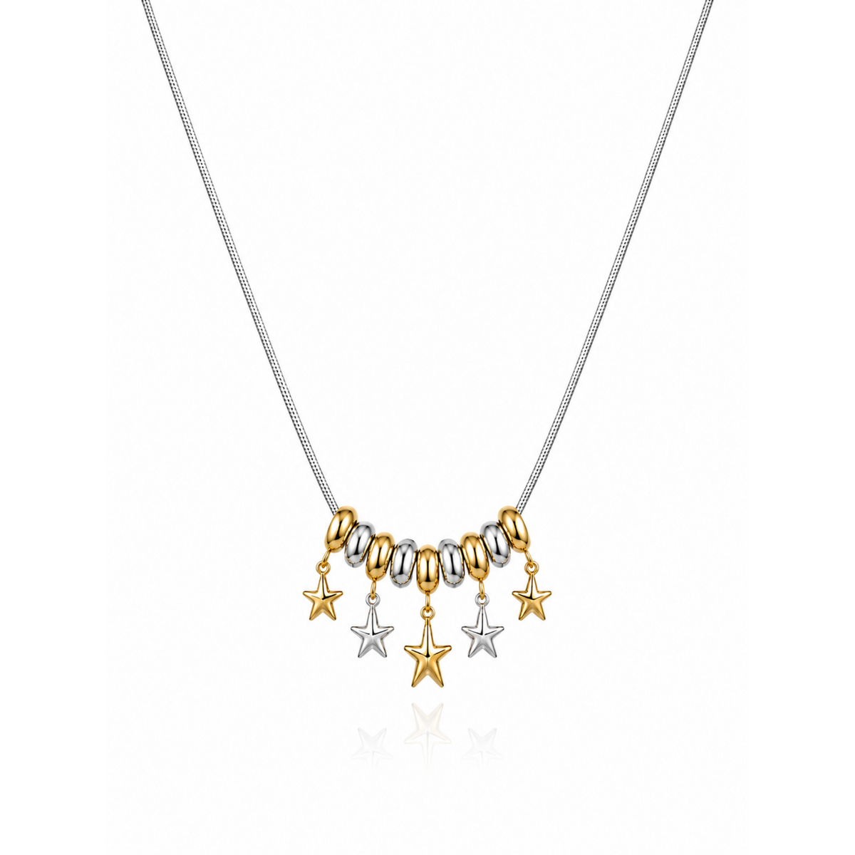 Two-Tone Star Charm Necklace