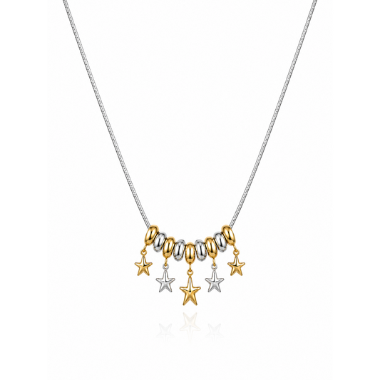Two-Tone Star Charm Necklace