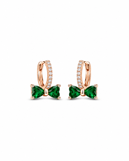 Bow Hoops Emerald