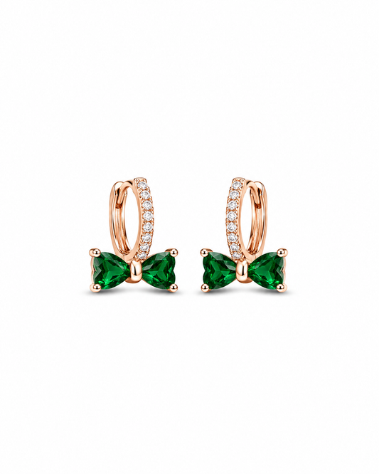 Bow Hoops Emerald