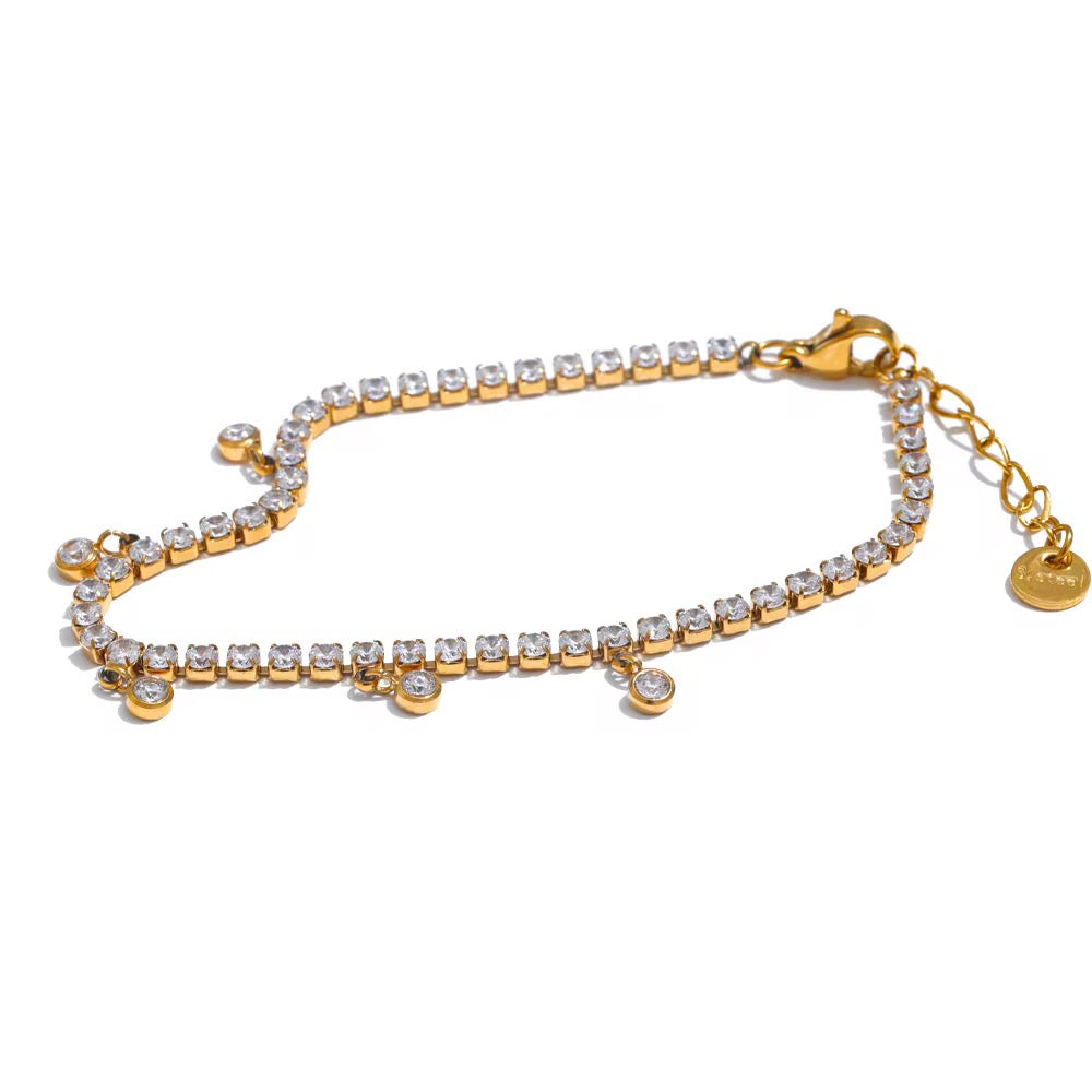 Tennis Bracelet with Drop Stones