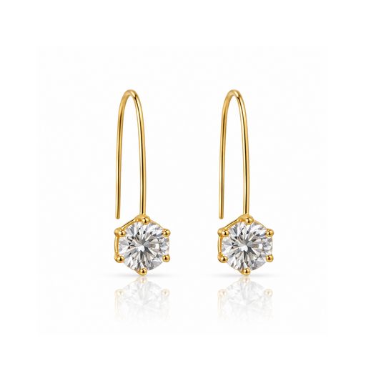 Solitaire Drop Earrings